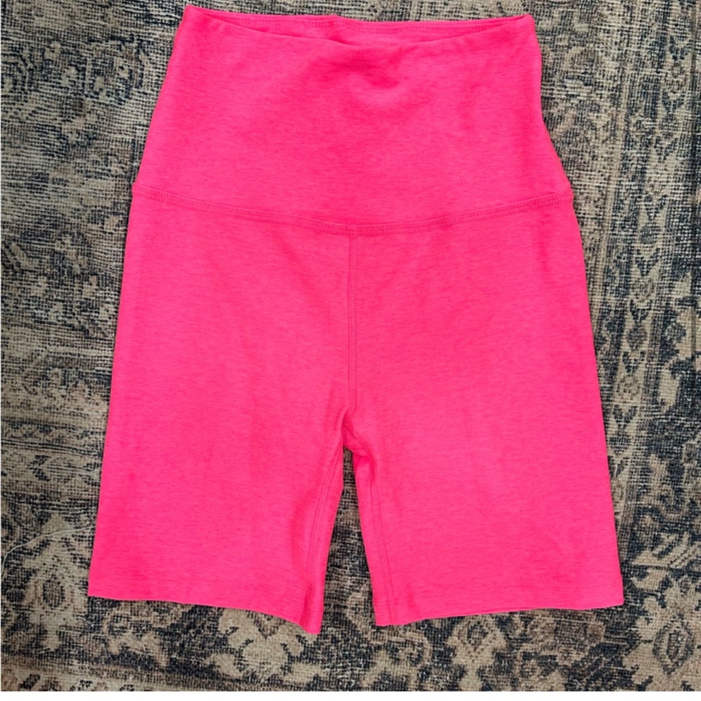 Beyond Yoga Electric Pink Bike Shorts